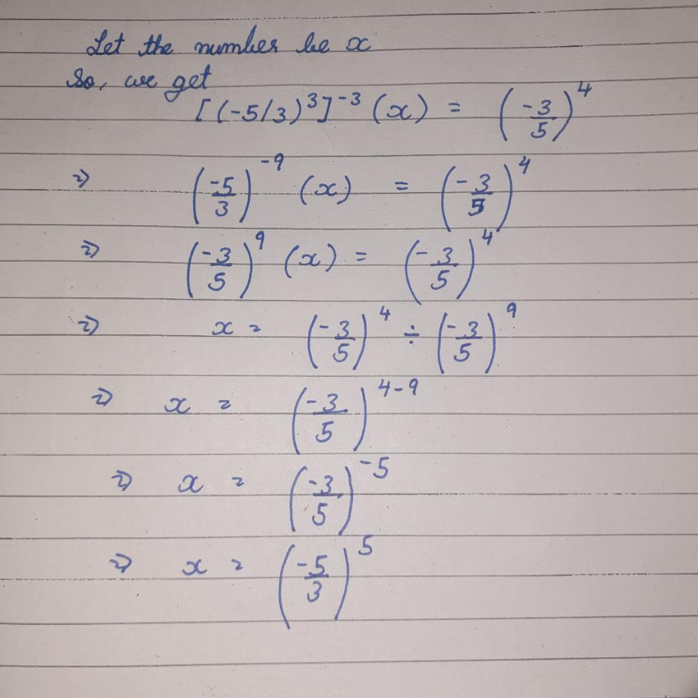 By What Number Should 5 3 Be Multiplied To Obtain 3 5 Edurev Class 8 Question