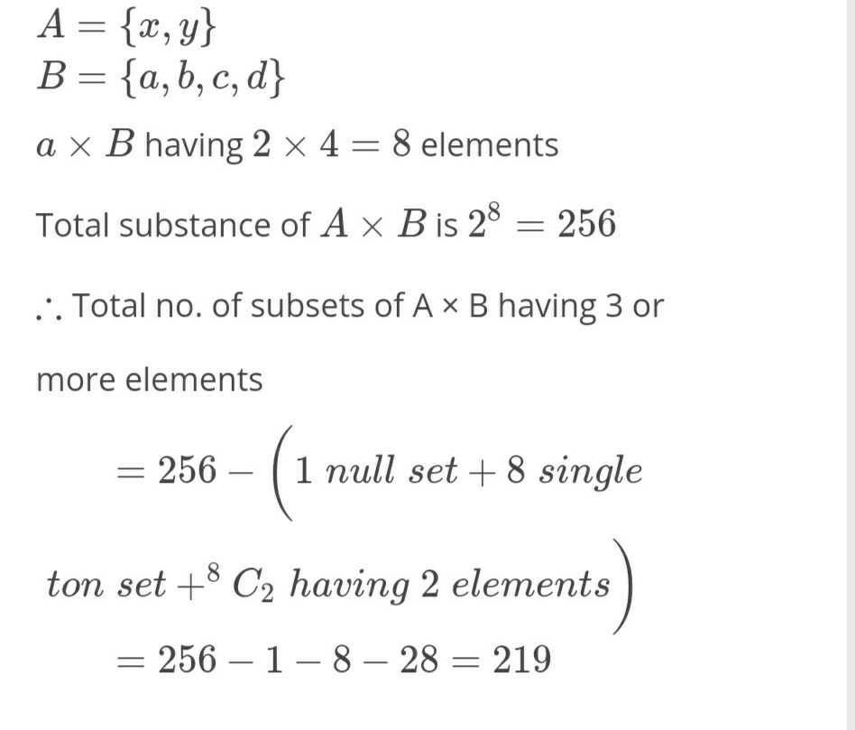 Let A And B Two Sets Containing 2 Elements And 4 Elements Respectively ...