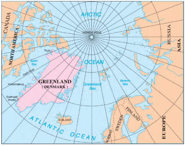Greenland in the Arctic region