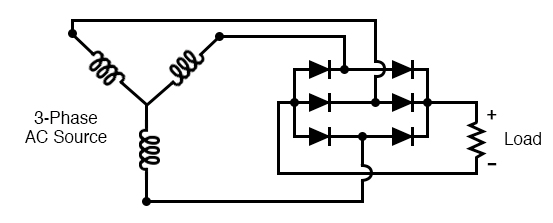 Three-phase full-wave bridge rectifier circuit