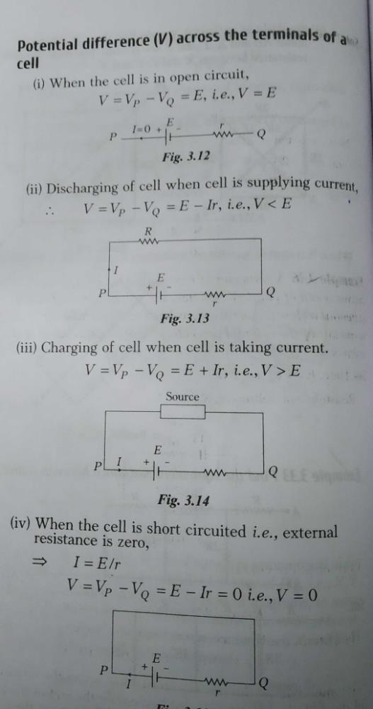 The terminal voltage across a battery of emf E can bea)0b)> Ec)