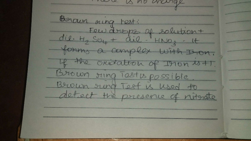 What Is Brown Ring Test Edurev Jee Question