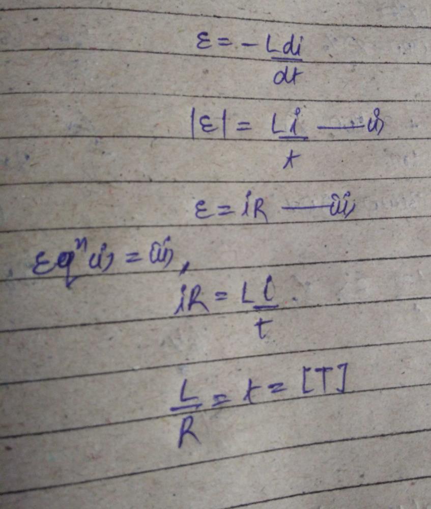 Which Of The Following Will Have Dimensions Of Time A Lc B R L C L R D C L The Ans Is C L R Can Anyone Pls Explain Edurev Neet Question