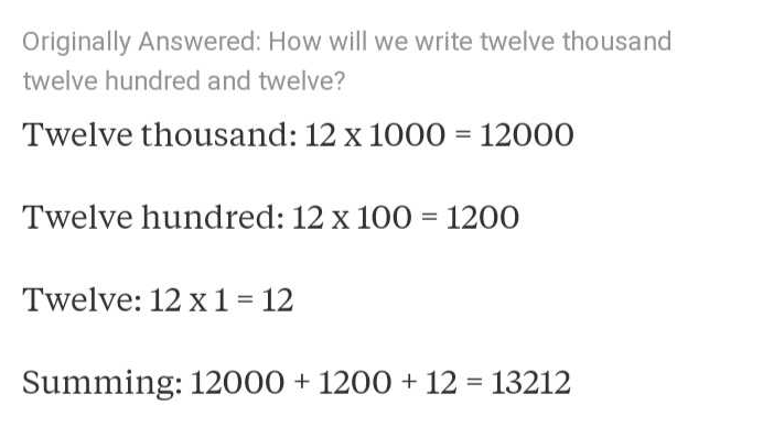 How to write twelve thousand in numbers image