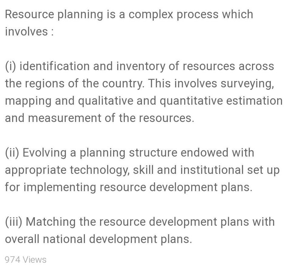 What Is Resource Planning Class 10