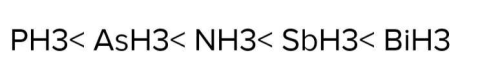 The order of boiling point among NH3 PH3 AsH3 SbH3 BiH3