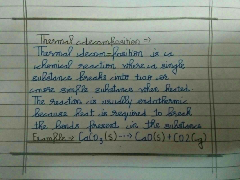 What Is Thermal Decomposition Reaction EduRev Class 10 Question What Is Thermal Decomposition Reaction EduRev Class 10 Question
