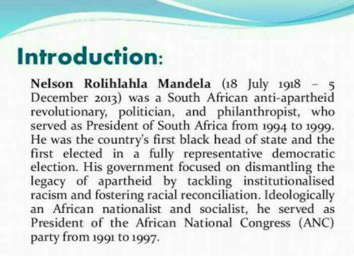 write essay on nelson mandela