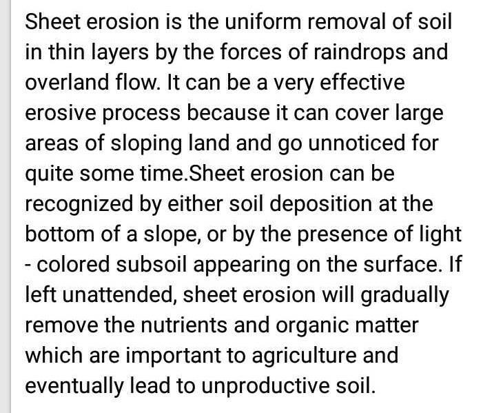 What Is Sheet Erosion EduRev Class 10 Question