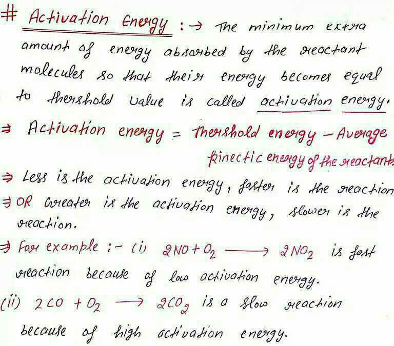 Difference Between Activation Energy And Threshold Energy I Know The Equation Tell Me The Definition Jo Samajh Aaye Edurev Neet Question
