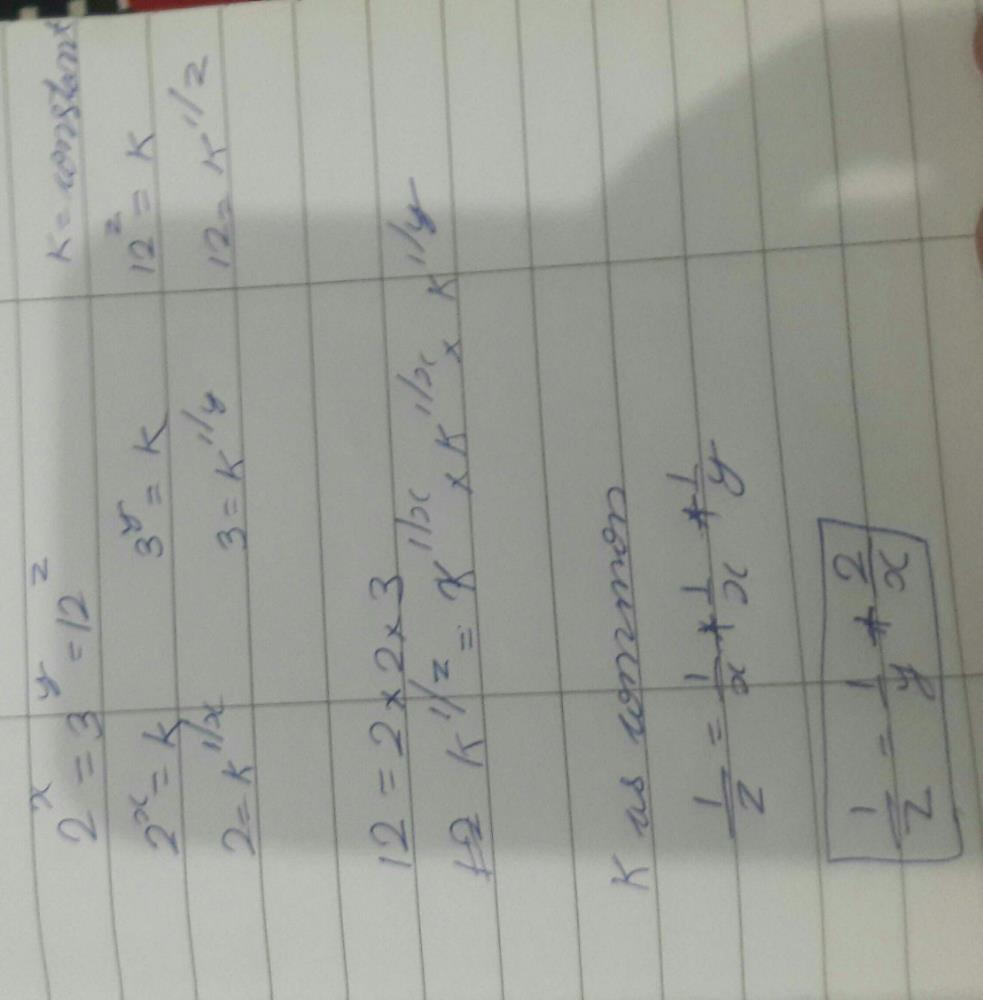 2 X 3 Y 12 Z Prove That 1 Z 1 Y 2 X Edurev Class 9 Question