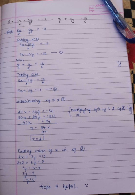 3x2 5y3 2 X3 Y2 136 Liner Equation