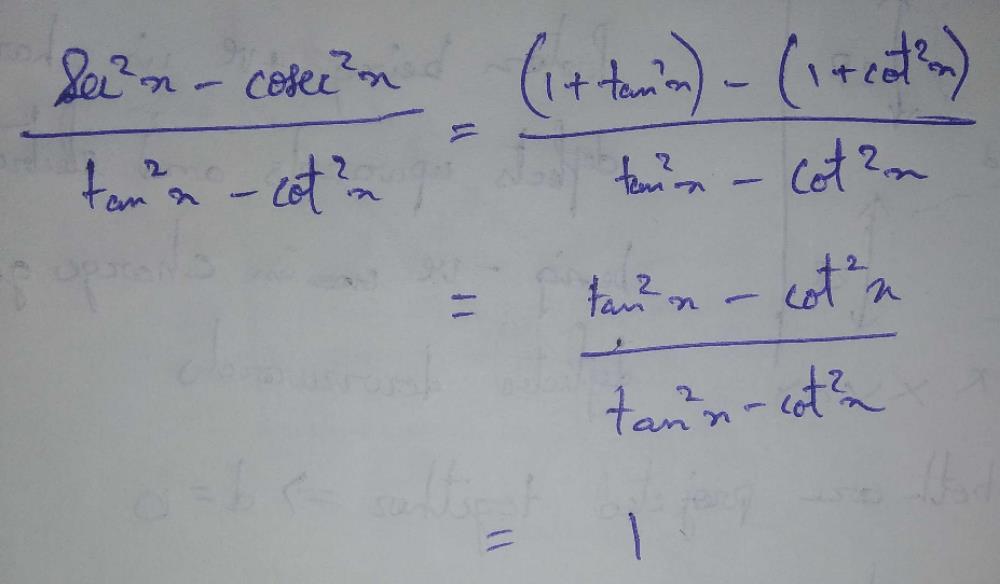 Find The Value Of Sec 2x Cosec 2x Tan 2x Cot 2x Where Pie 0 Pie 2 X Is Not Equal To Pie 4 Refers To Belongs To Edurev Class 10 Question