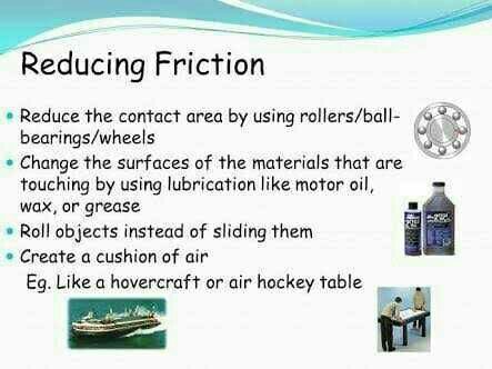 write some method used to reduce friction