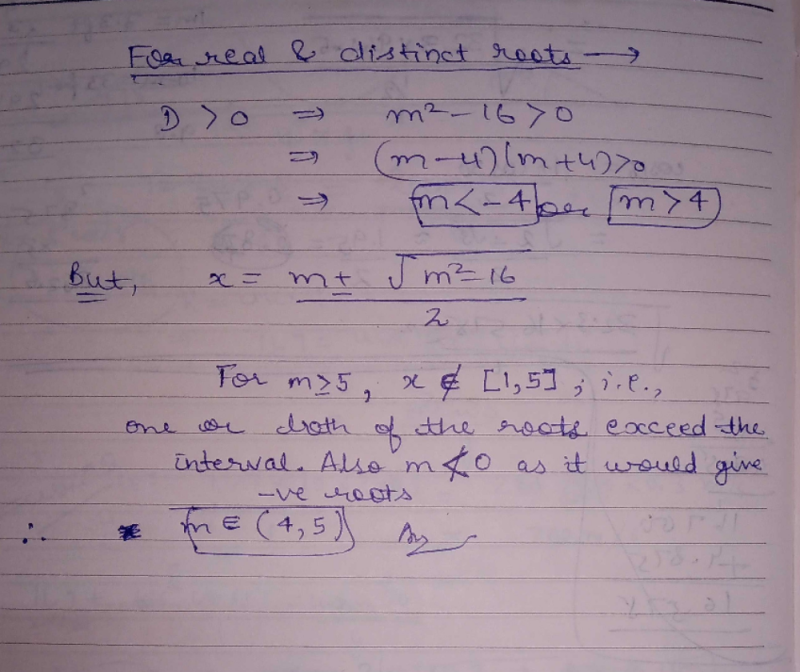 If Both The Roots Of The Quadratic Equation X2 - Mx + 4 If Both The Roots Of The Quadratic Equation X2 - Mx + 4