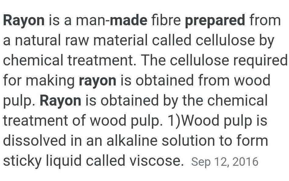 How is rayon prepared? EduRev Class 8 Question