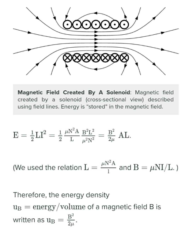 Derive the expression for energy stored in an inductor using