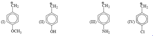 Arrange stability of the given carbocations in decreasing order:a)I