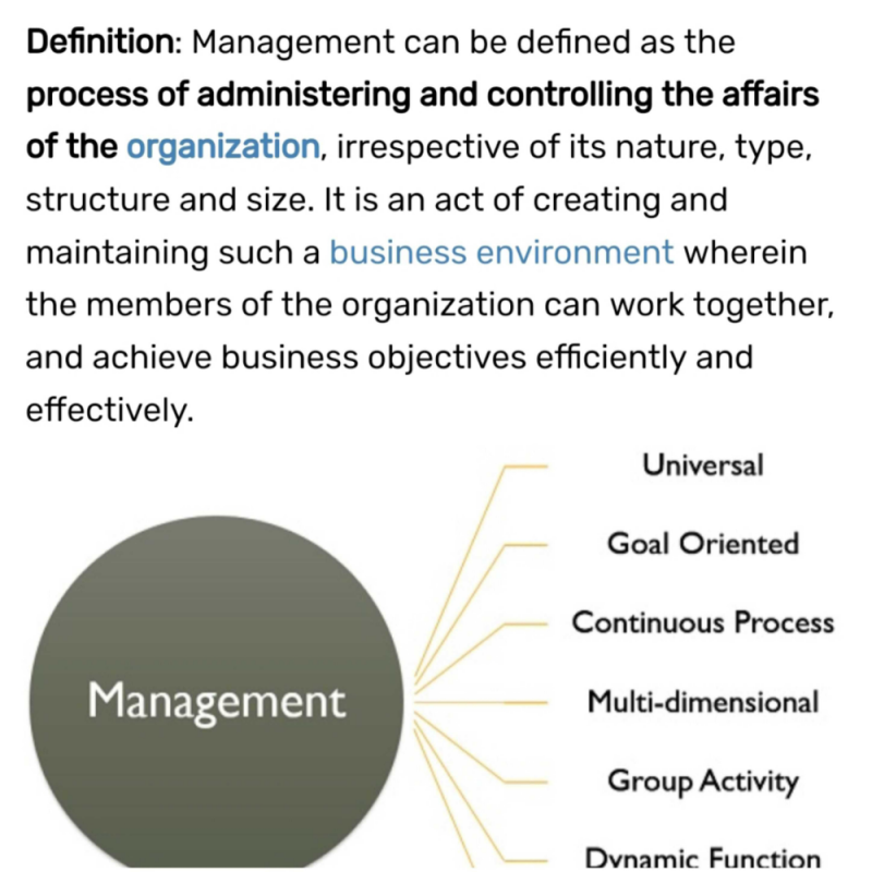 Define Management Give Characteristics Of Management Edurev Commerce Question