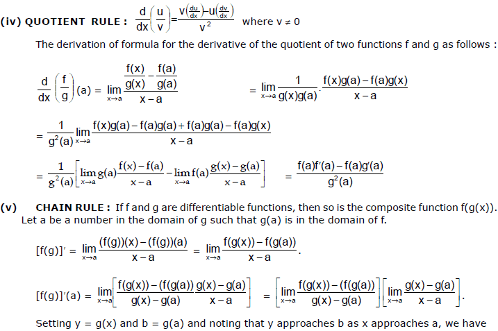 Differentiation, Chapter Notes, Class 12, Maths (IIT) | EduRev Notes