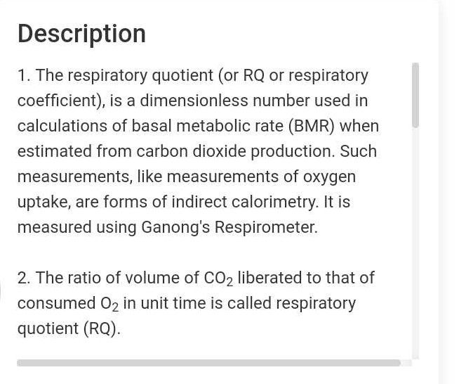 Respiratory quotient is defined asa)b)c)d)Correct answer is option 'C