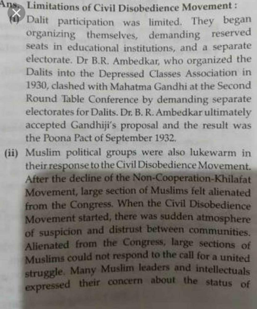 What Were The Limitations Of Civil Disobedience Movement EduRev