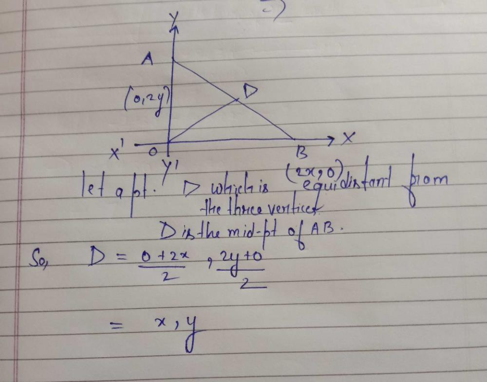 The coordinates of the point which is equidistant from the three