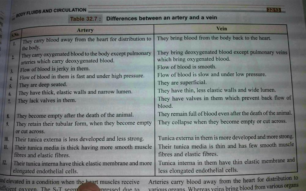 How Do You Differentiate Between Arteries And Veins Edurev Class 11 Question