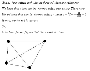 Given four points such that no three of them are collinear, then the ...