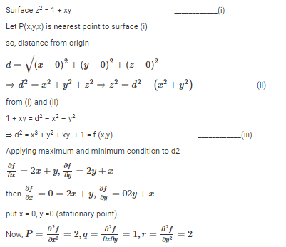 The Distance Between The Origin And The Point Nearest To It On The Surface Z2 1 Xy Isa 1b 3 2c 3d 2correct Answer Is Option A Can You Explain This Answer Edurev Mechanical