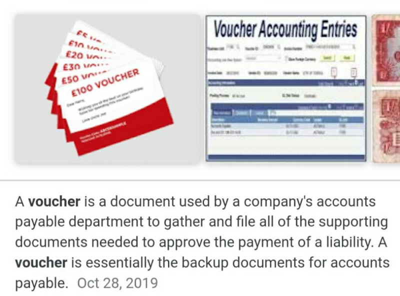 What is the vouchers? EduRev Class 11 Question