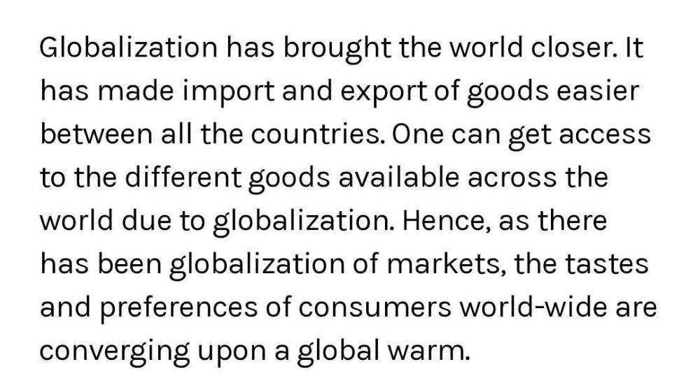 With The Globalisation Of Markets, The Tastes And Preferences Of ...