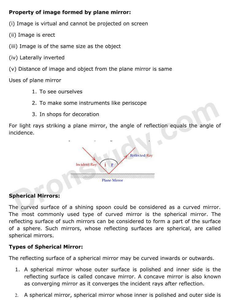 NOTES OF LIGHT CLASS 10 Class 10 Notes | EduRev