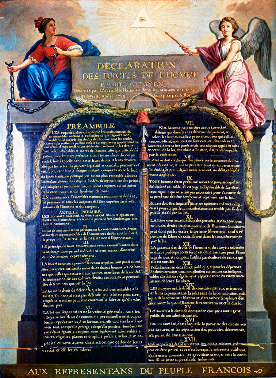 Declaration of rights of man and citizens.