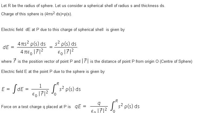 The Volume Charge Density Within A Volume V Is Rho R What Is The Force On A Small Test Charge Q Placed Outside The Volume Having Position Vector R With Respect To