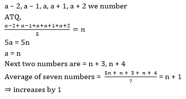 The average of 5 consecutive numbers is n. If the next two numbers are ...