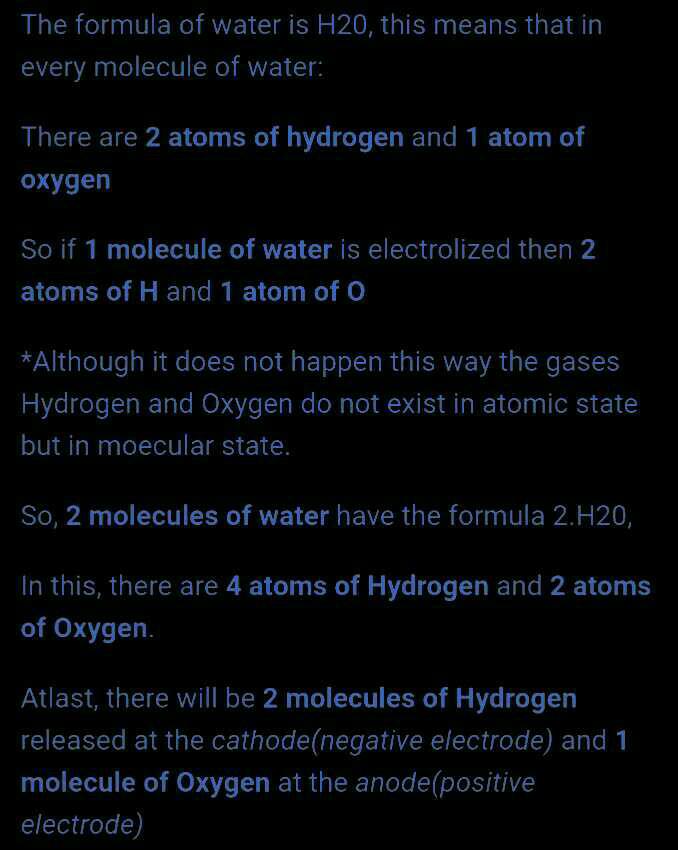 Electrolysis of water is a reaction. The molar ratio of