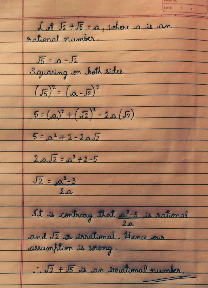 Prove That Root 2 Plus Root5 Is An Irrational Number Related Chapter 15 Probability Ex 15 2 Q5 Class 10 Maths Ncert Edurev Class 10 Question Prove That Root 2 Plus Root5 Is An Irrational Number Related Chapter 15 Probability Ex 15 2 Q5 Class 10 Maths Ncert Edurev Class 10 Question