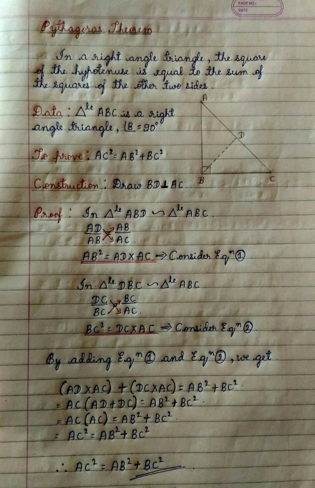 converse of pythagoras theorem of class 10