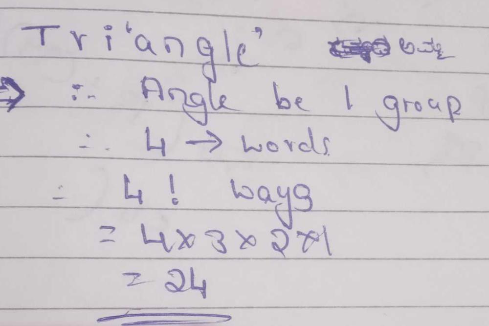 The number of ways the letters of the word Triangle to be arranged so