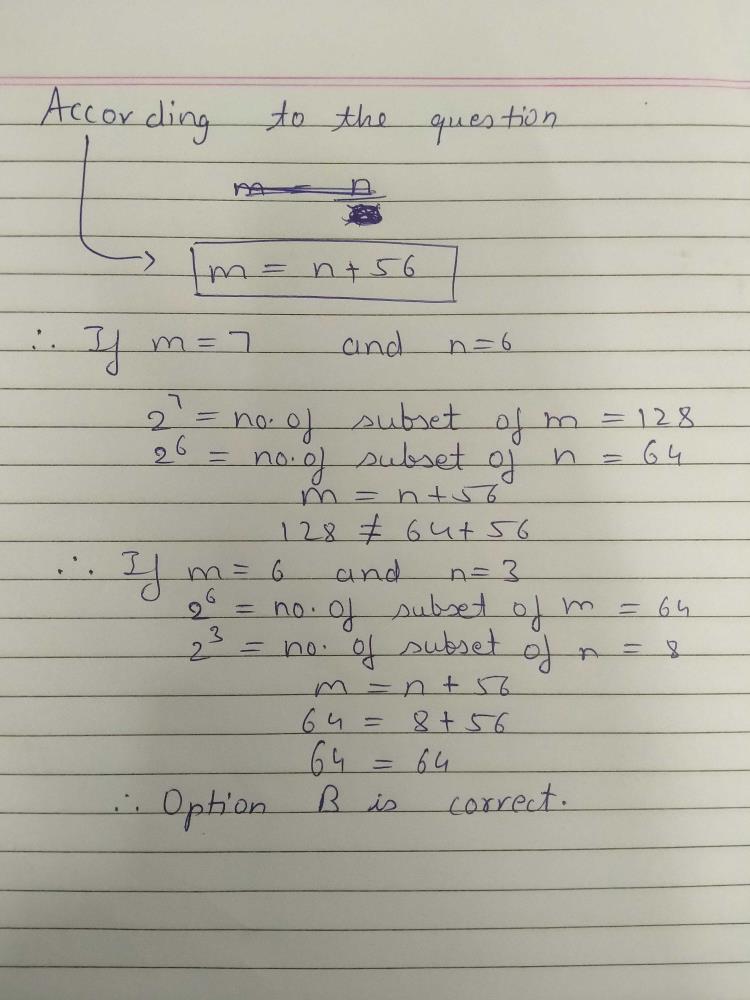 Two Finite Sets Have M And N Elements Two finite sets have m and n elements, the total number of subsets of
