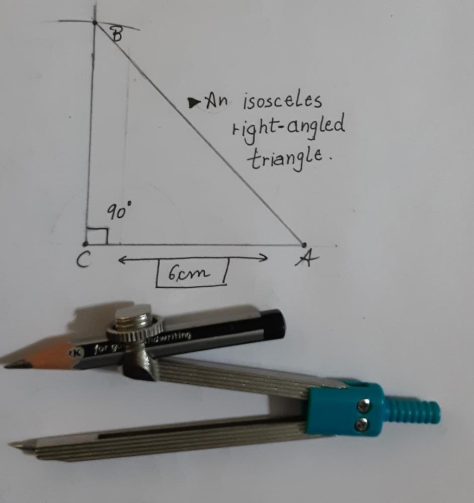 Construct An Isosceles Right Angled Triangle ABC With Angle B =90 , AC ...