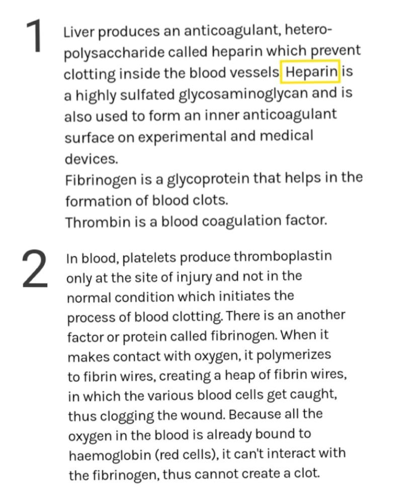 Why does blood clot outside our body? Why doesn't it clot inside our body? EduRev Class 12