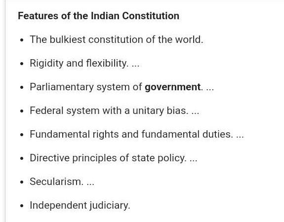 what-are-the-main-features-of-indian-constitution-edurev-class-9