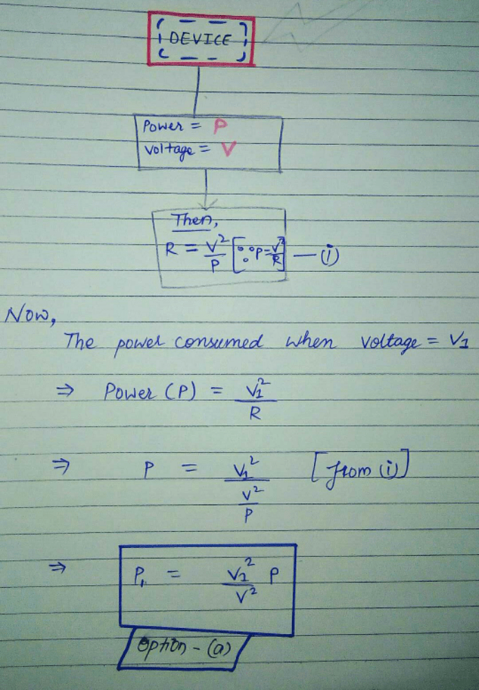 If P And V Are The Power And Potential Of Device The Power Consumed With A Supply Potential V1isa B C D Correct Answer Is Option C Can You Explain This Answer Edurev Class 10