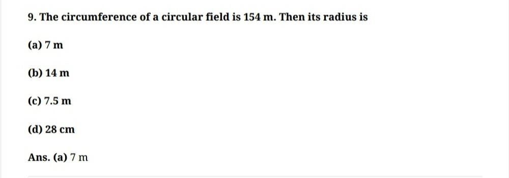Math: Areas related to Circles: Important 1 mark Questions Class 10 Notes | EduRev