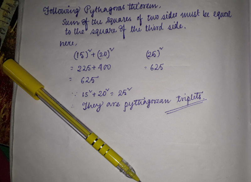 Which Of The Following Is A Pythagorean Triplet A 36 18 43 B 15 25 C 3 12 13 D 24 25 26 Correct Answer Is Option B Can You Explain This Answer Edurev Class 10 Question